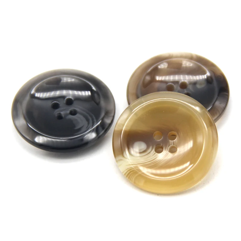 

30mm Glaze Resin Beige Horn Brown Buttons For Sewing Women Cardigan Suit Coat Sweater Handmade Decorative Accessories Wholesale