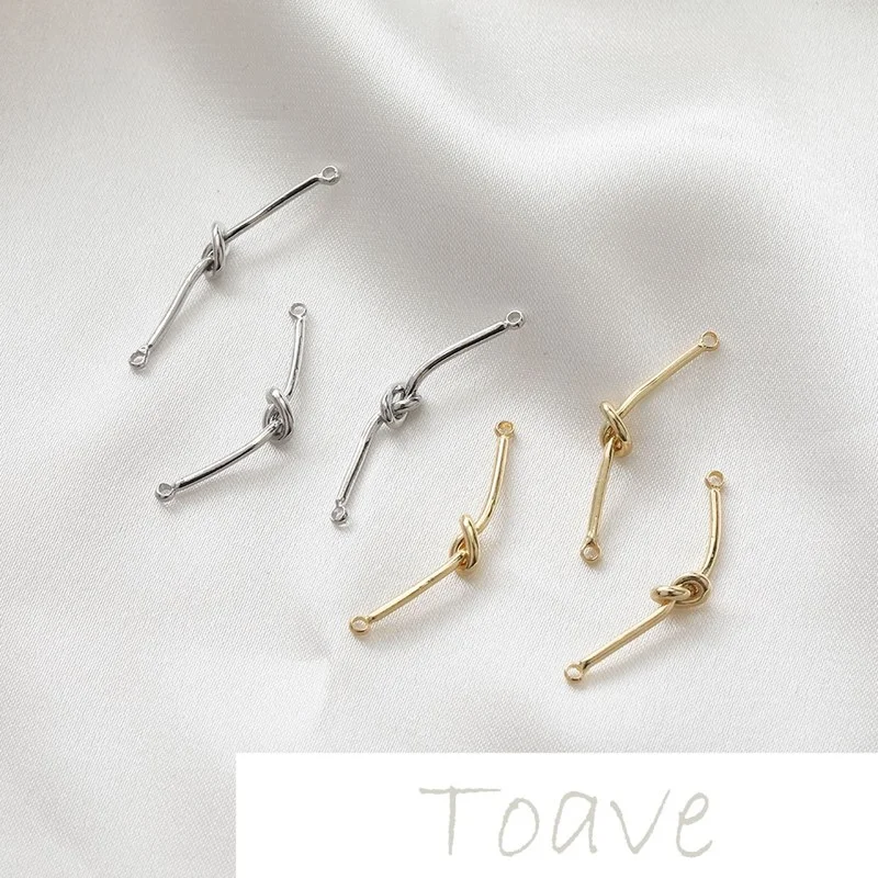 

14K gold double hanging knotted link rod simple and versatile diy earrings necklace material accessories