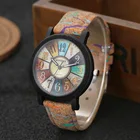 Часы наручные женские кварцевые в полоску, модные с цветочным рисунком под дерево, с вращающимся механизмом, в ретро стиле