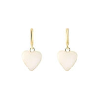cream white heart shape earrings 925 silver earrings new chic white love heart earrings fashion woman girl earrings jewelry