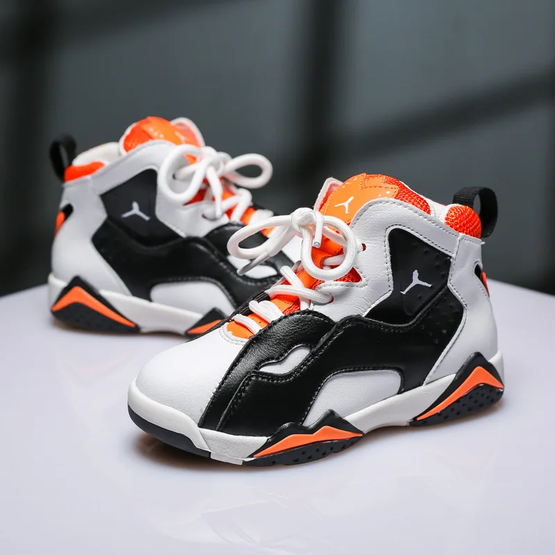 

2022 Fashion Children's Basketball Shoes Spring Autumn Boy Students Shoes High Top Sports Shoes aj7 Kids Tennis Hippo Sneakers