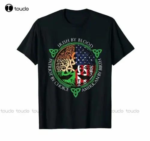

New Irish By Blood American By Birth Patriot By Choice Shirt T-Shirt Black S-5Xl Cotton Tee Shirt funny shirt Unisex