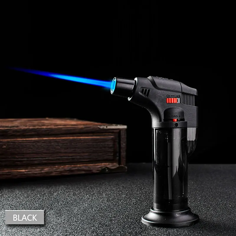 

High jet Flame Butane Gas Torch Lighter Transparent body design Refillable Adjustable Butane Jet BBQ Tools Flame Ignition Tool