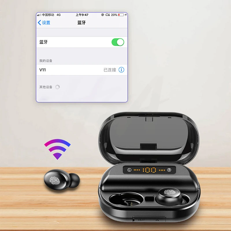 LIGE Bluetooth наушники бинауральные HD вызов отпечатков пальцев сенсорная игровая