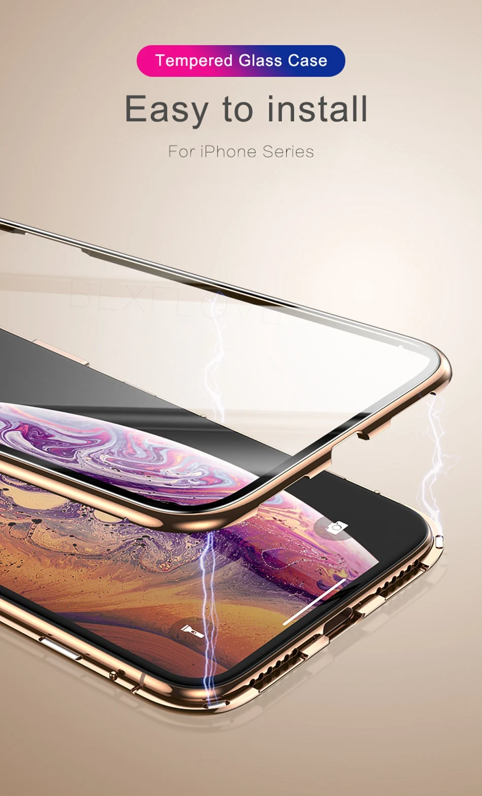 360 металлический чехол для iPhone 6, 7, 8 Plus, X, XR, XS MAX, чехол на магните, роскошный противоударный чехол из закаленного стекла для iPhone 11 Pro Max, чехол
