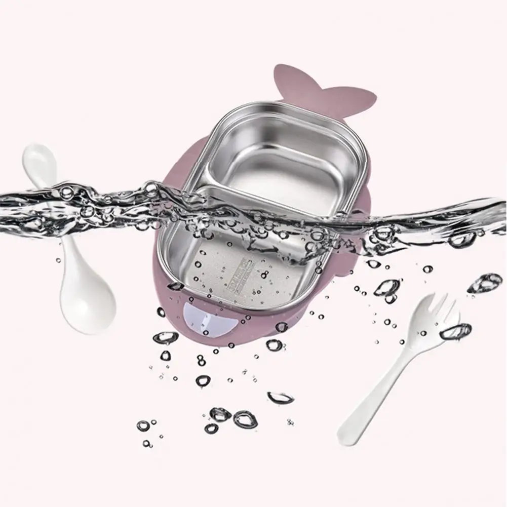 

4Pcs/Set 550/600ml Infant Tableware Water-filled Design Anti-scald Stainless Steel Children Cartoon Feeding Bowl Set for Toddler