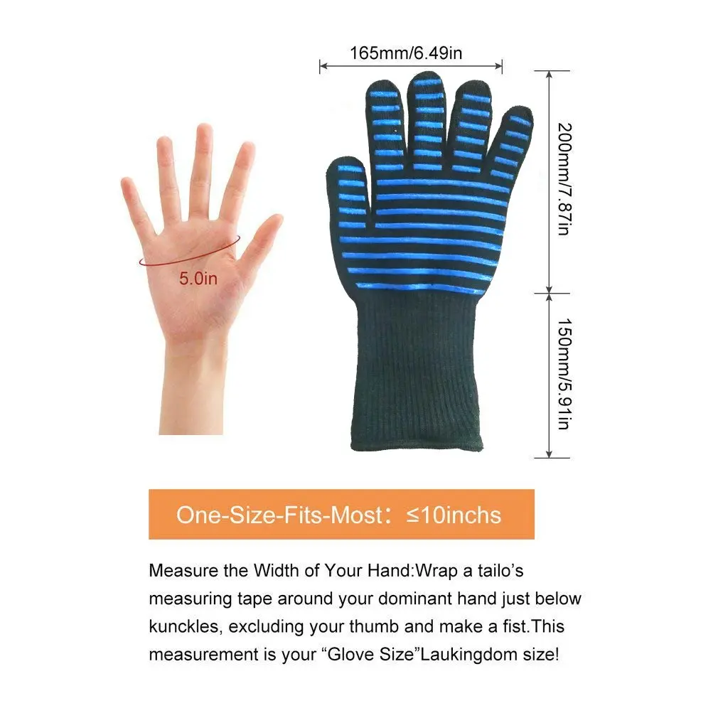 

High Temperature Resistance Barbecue Insulated Gloves Fireproof Microwave Oven Flame Retardant Gloves 350-800 Centigrade