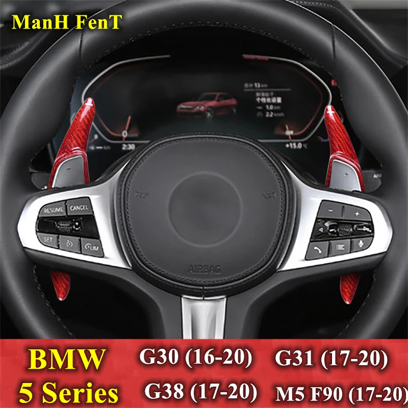 

For BMW 5 Series G30 G31 G38 M5 F90 Car Steering Wheel Shift Paddle Shifter Extension Forged Carbon Fiber 2016-2020