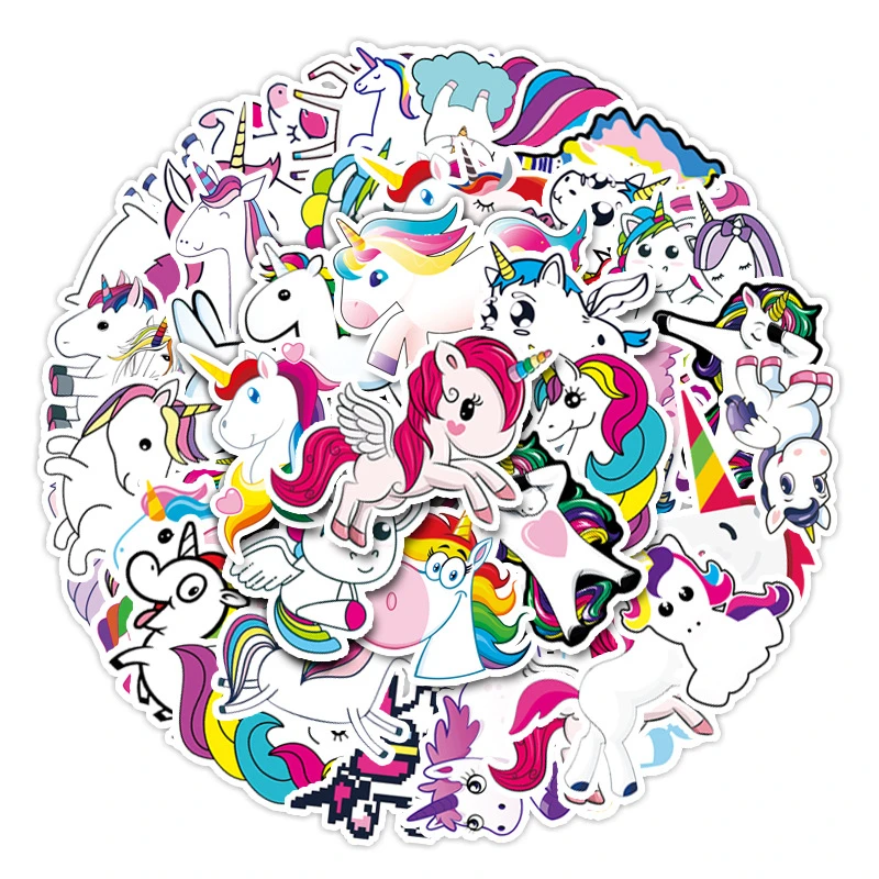 

10 / 30 / 50pcs Cartoon Rainbow Horse Graffiti Decoration Personalized DIY Luggage Guitar Phone Case Toy Sticker Wholesale