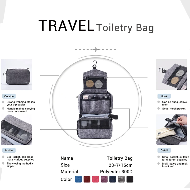 Дорожная подвесная сумка косметичка органайзер для хранения туалетные