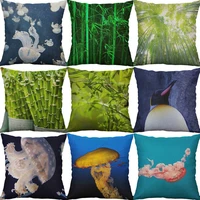 bamboo penguin cushion linen cotton printing 18 home case d%c3%a9cor pillow cover