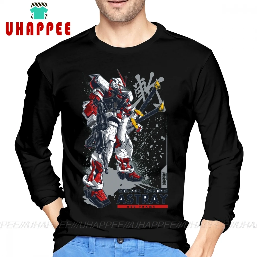 Men's Astray Red Frame Gundam Custom Long Sleeve Print Large Size Undershirt Casual T Shirts Men Thanksgiving Day Gift