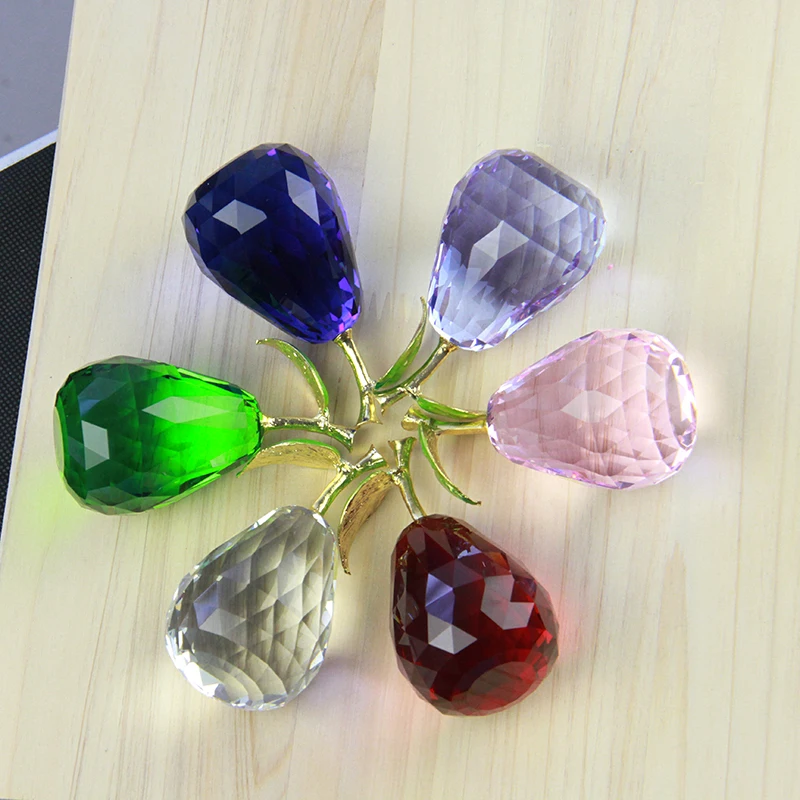 1 шт. 44 мм × 85 смешанные цвета Хрустальная груша пресс-вес с подарочной коробкой