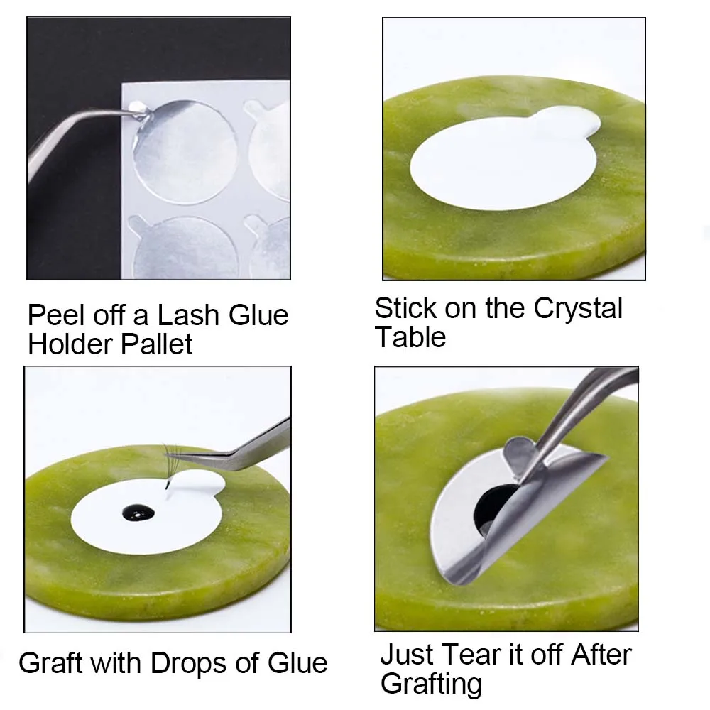 Одноразовый клей для ресниц 300 шт. держатель клея Нефритовый камень накладные