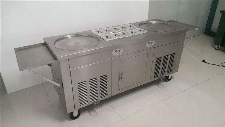 Двойная круглая сковорода с 10 охлаждающими резервуарами|Мороженицы| |