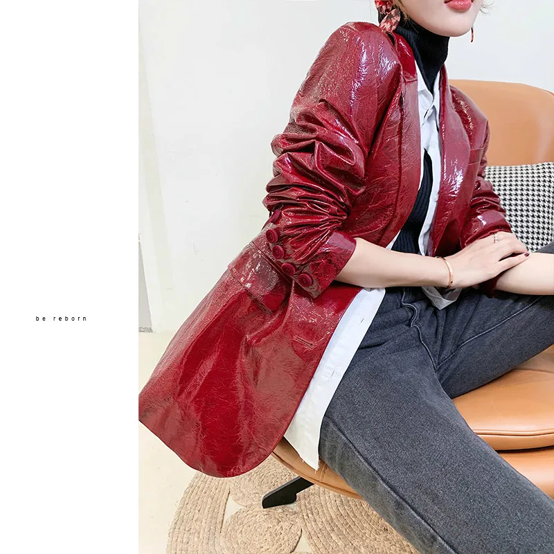 Женская куртка из натуральной овечьей кожи женская одежда блейзер мотоциклетная