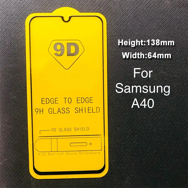 A40 9D защитный Стекло на samsung Galaxy A50 A40 A30 A20 A10 Экран протектор для samsung A70 A80 A90 A60 Стекло на M20 M10 M30 - Цвет: A40