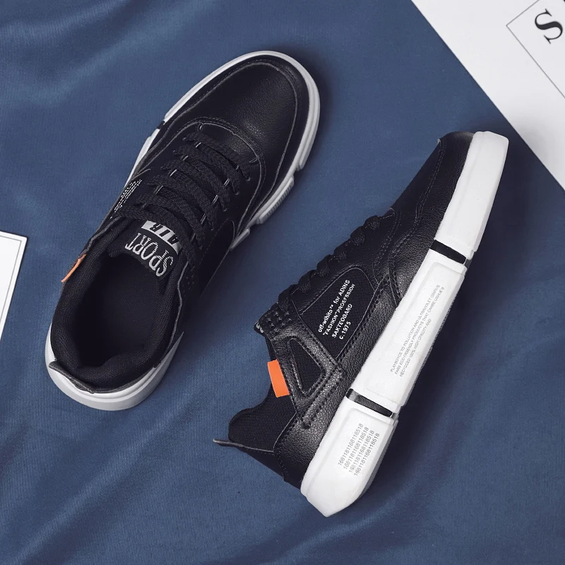 

Vulcanized Shoes New 2020 Men Vulcanize Shoes Leather Sneakers Men Non-slip Shoes Men Male Sneakers Fashion White Sneakers Men