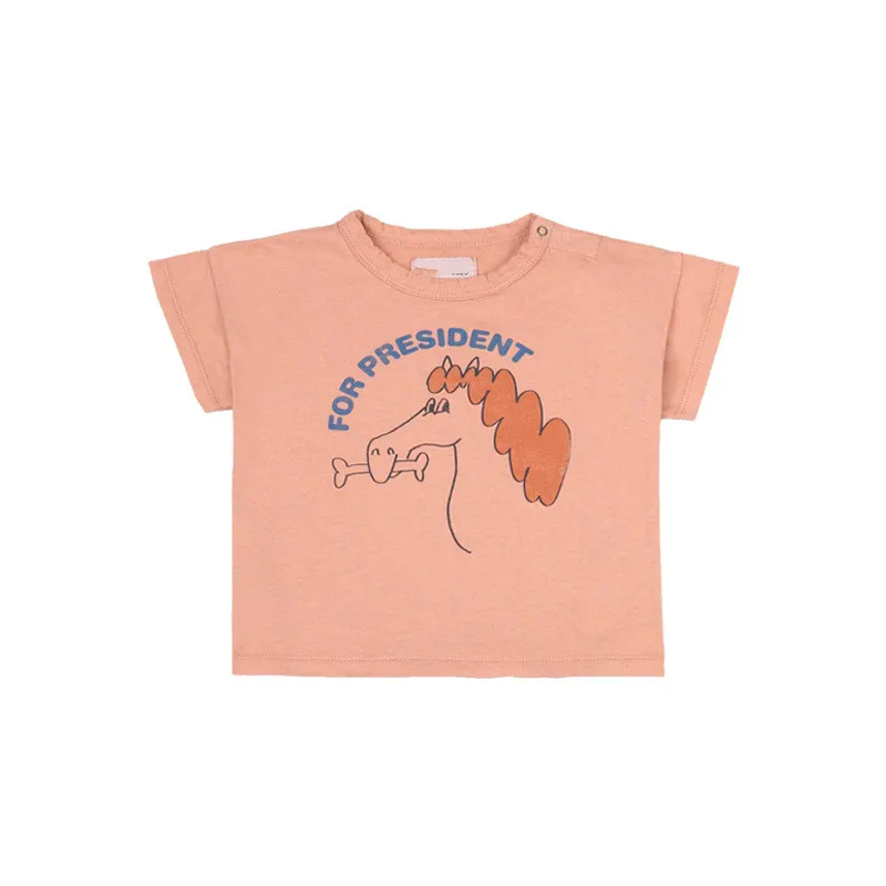 

2021 Spring New Bc Boys and Girls T-shirt Cartoon Full Print Baby T-shirt Tops Sweat-wicking Baby Short Sleeve T-shirt