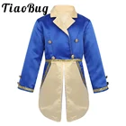 TiaoBug князь костюм для маленьких мальчиков на Хэллоуин Косплэй на тему дня рождения вечерние фрак, вечерний наряд, с отложным воротником, костюм-смокинг куртка для маленьких детей, роль