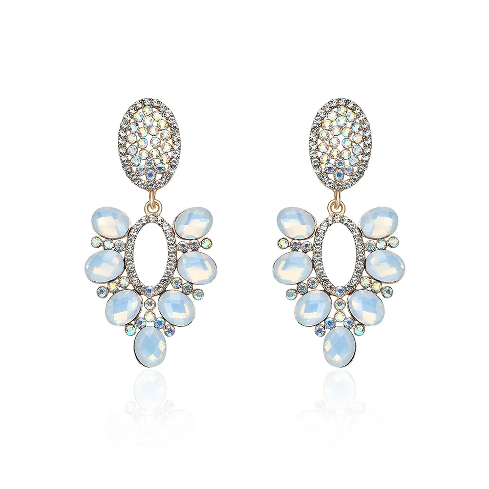 Модные женские серьги с кристаллами покрытые сережками длинные гвоздики kolczyki