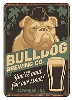 

Mora color Bulldog tin Sign Vintage Metal Pub Club Cafe bar Home Wall Art Decoration Poster Retro 8x12 inches