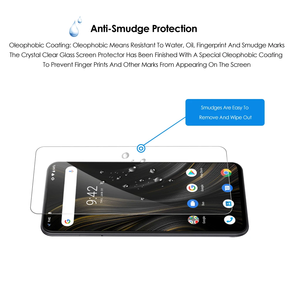Защита экрана 4 шт. закаленное стекло для телефона UMIDIGI Power 3 9H ультра прозрачная