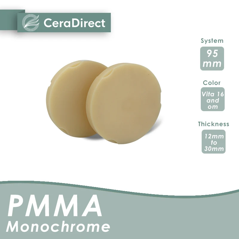 Ceradirect Monochrome  PMMA Block Zirkon zahn (95mm)-30mm 5pcs   for dental lab CAD/CAM