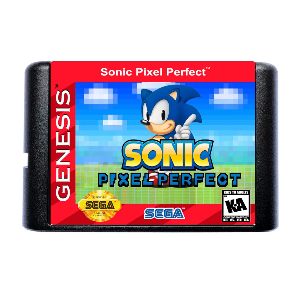 Игровая карта Sonic Pixel Perfect 16 Bit MD для Sega Mega Drive Genesis |
