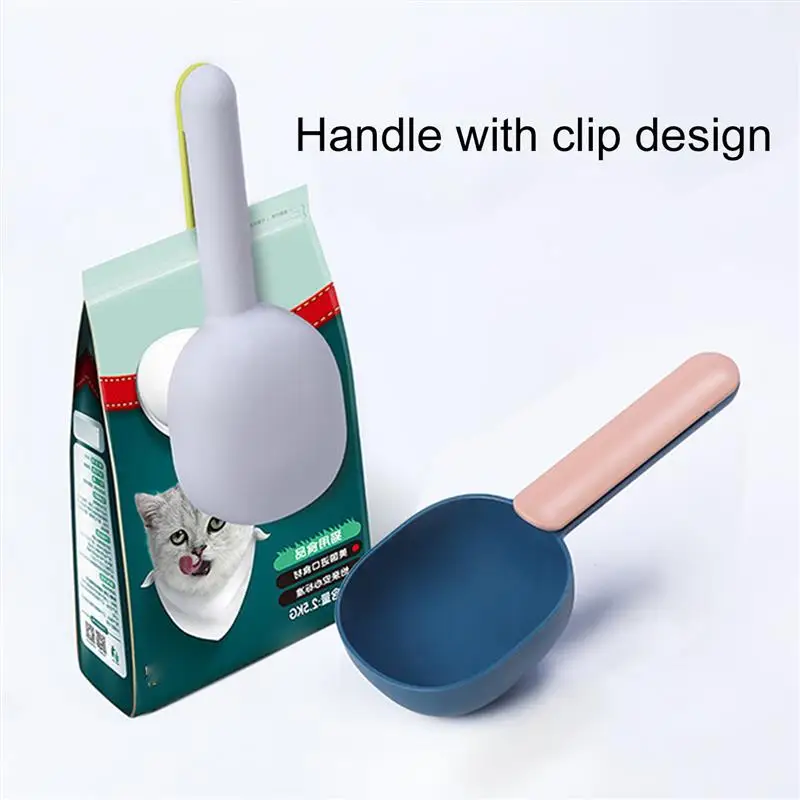 

Multifunctional Dog Food Spoon Pet Feeding Spoon With Sealed Bag Clip Creative Measuring Cup