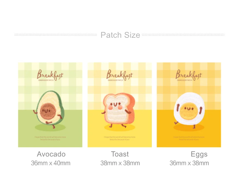 WhatIlife Милая мультяшная вышитая нашивка на завтрак значки яйцо авокадо тост