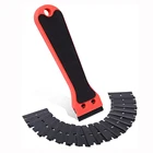 Скребок FOSHIO для мытья автомобиля, бытовой кухонный скребок с пластиковыми лезвиями для удаления наклеек на оконной пленке, сухой скребок