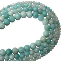 free shipping natural stone blue amazonite stone round beads 4 6 8 10 12 mm pick size for jewelry making diy bracelet necklace
