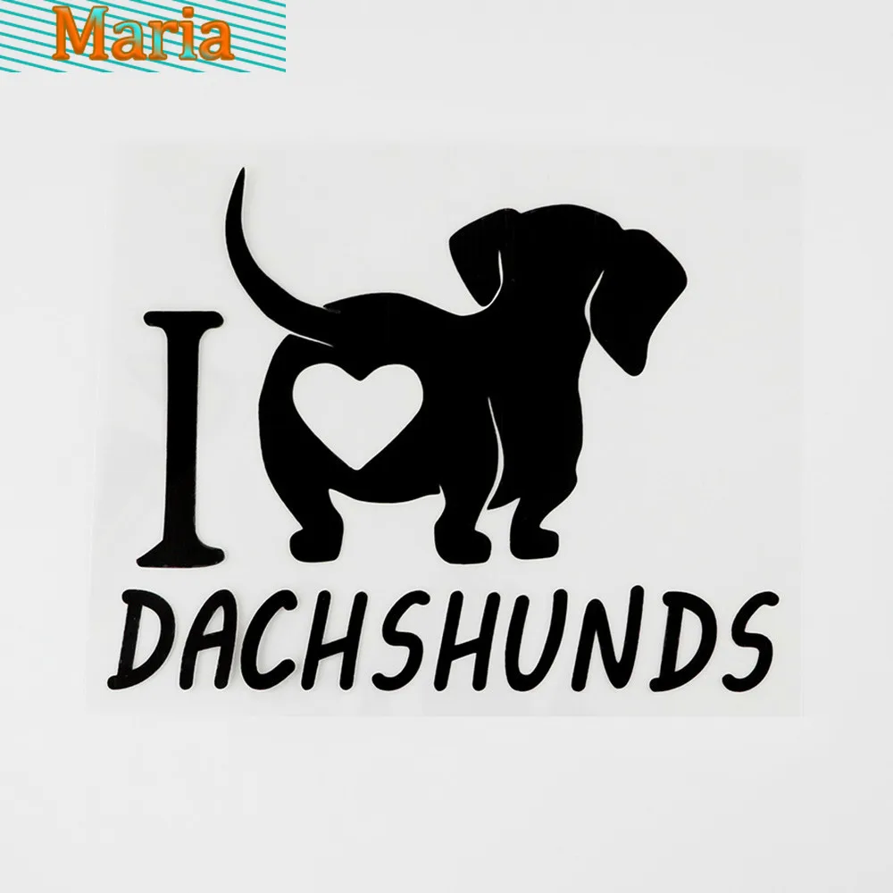 

Funny Car Stickers Decor Decals I Love Dachshunds Accessories Creative Waterproof PVC JDM JEEP Van Bike Offroad RV A4 Q3 Polo
