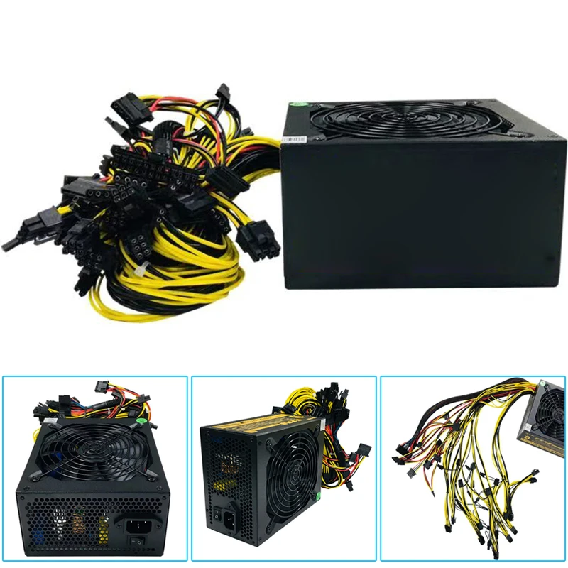 

1800W Modular Mining Power Supply for 8 GPU ETH Rig Ethereum Miner 110-240V Active PFC Circuit Power Source UY8