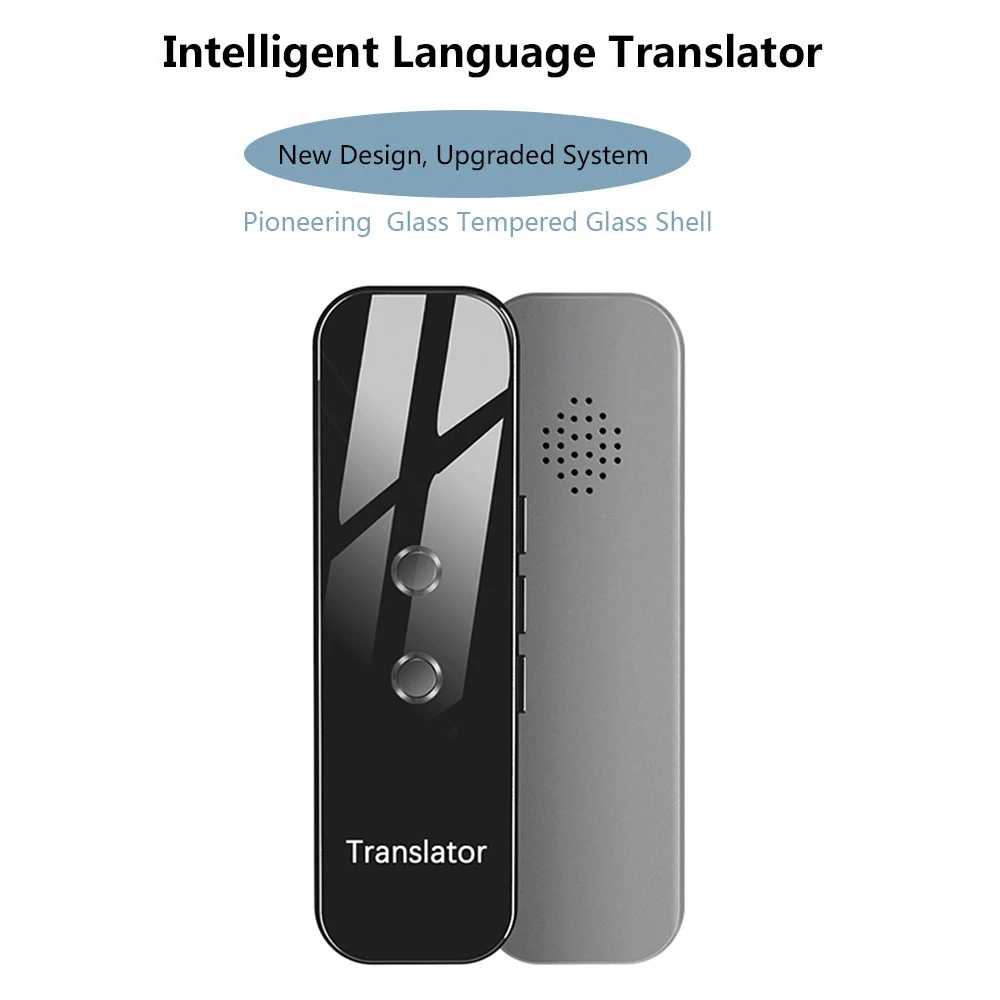

Intelligent Language Translator Tempered Glass Shell BT 4.2 70+ Languages Ultra Long Standby Chat & Dating & Text Translation