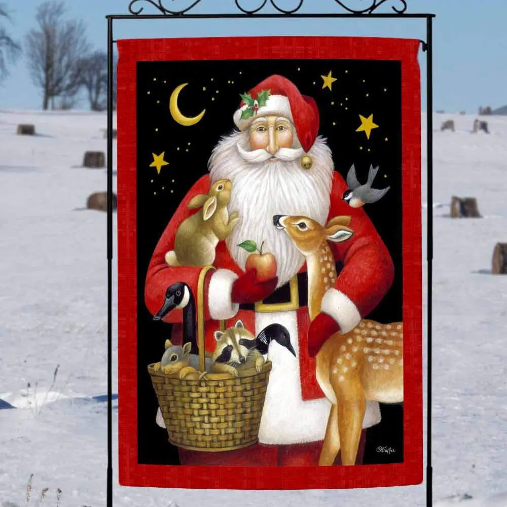 Рождественский флаг Зимний Снежинка Садовый Санта Клаус снеговик домашний декор