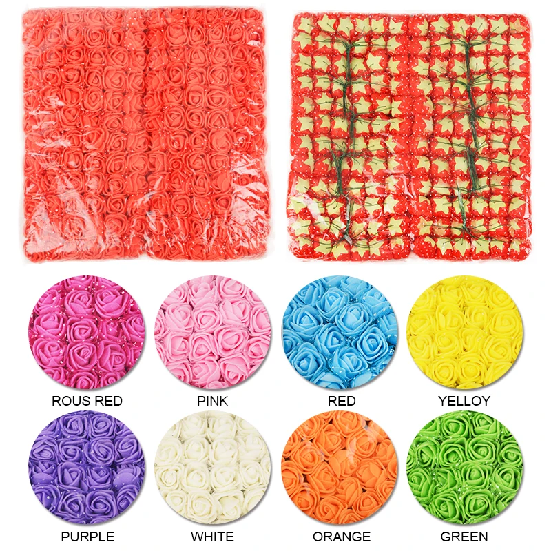 144 шт./лот искусственный цветок 2 см кружевная пена роза букет для свадьбы