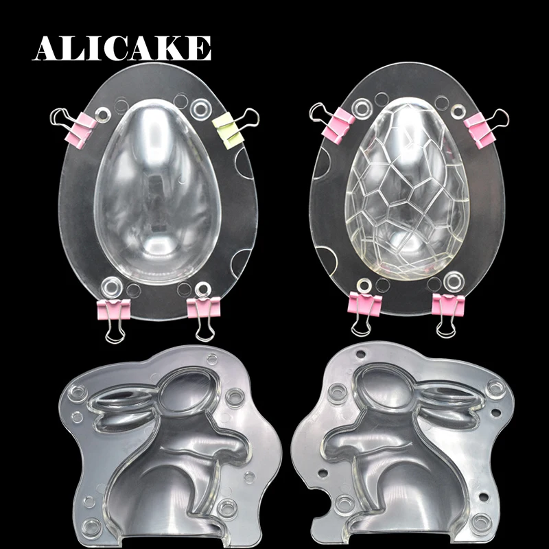 3D поликарбонатные шоколадные формы счастливый Пасхальный кролик яйцо Кролик