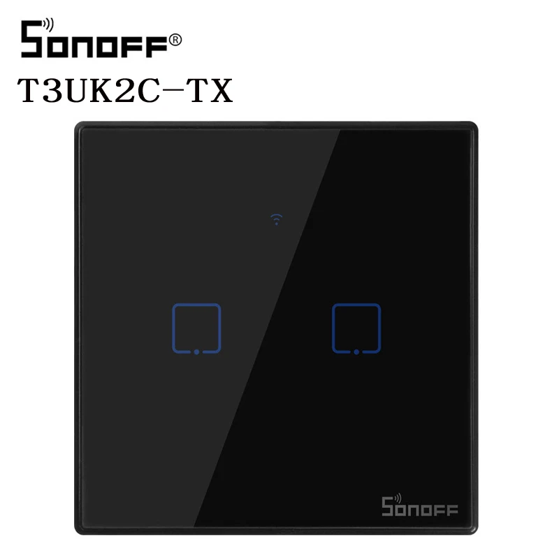 Интеллектуальный выключатель света SONOFF T2/T3 EU/UK TX 1/2/3 Gang Смарт Wi-Fi Сенсорный настенный выключатель света Умный дом 433 RF/Голосовое управление/приложение Управление - Цвет: T3 UK 1C