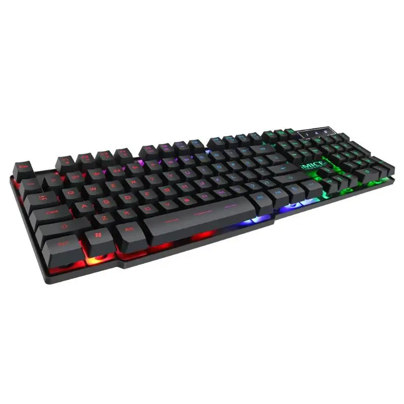 IMICE AK-600 104 клавиш USB игровая клавиатура Проводная Подсветка эргономичная клавиатура с 12 мультимедийными клавишами для компьютер ноутбук ПК