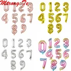 10 шт.лот 16 дюймов 0-9 серебряные, розовые, золотые фольгированные воздушные шары в форме цифр, самозапечатывающиеся цифры, воздушные шары, фигурки на день рождения, цифровые шары