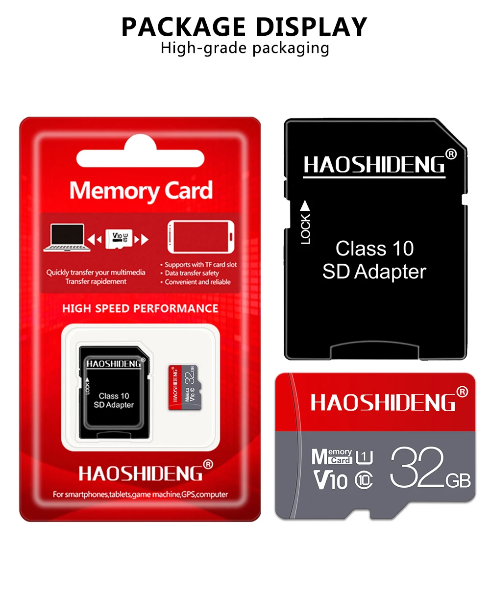 Карта памяти micro sd класса 10, 128 ГБ, 64 ГБ, SDXC, 32 ГБ, 16 ГБ, 8 ГБ, 4 Гб, Карта памяти SDHC, карта памяти cartao de memoria, TF карта с адаптером SD