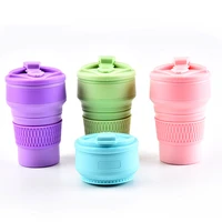 water tea cup silicone folding coffee cups portable outdoors travel drinking mug collapsible 350ml
