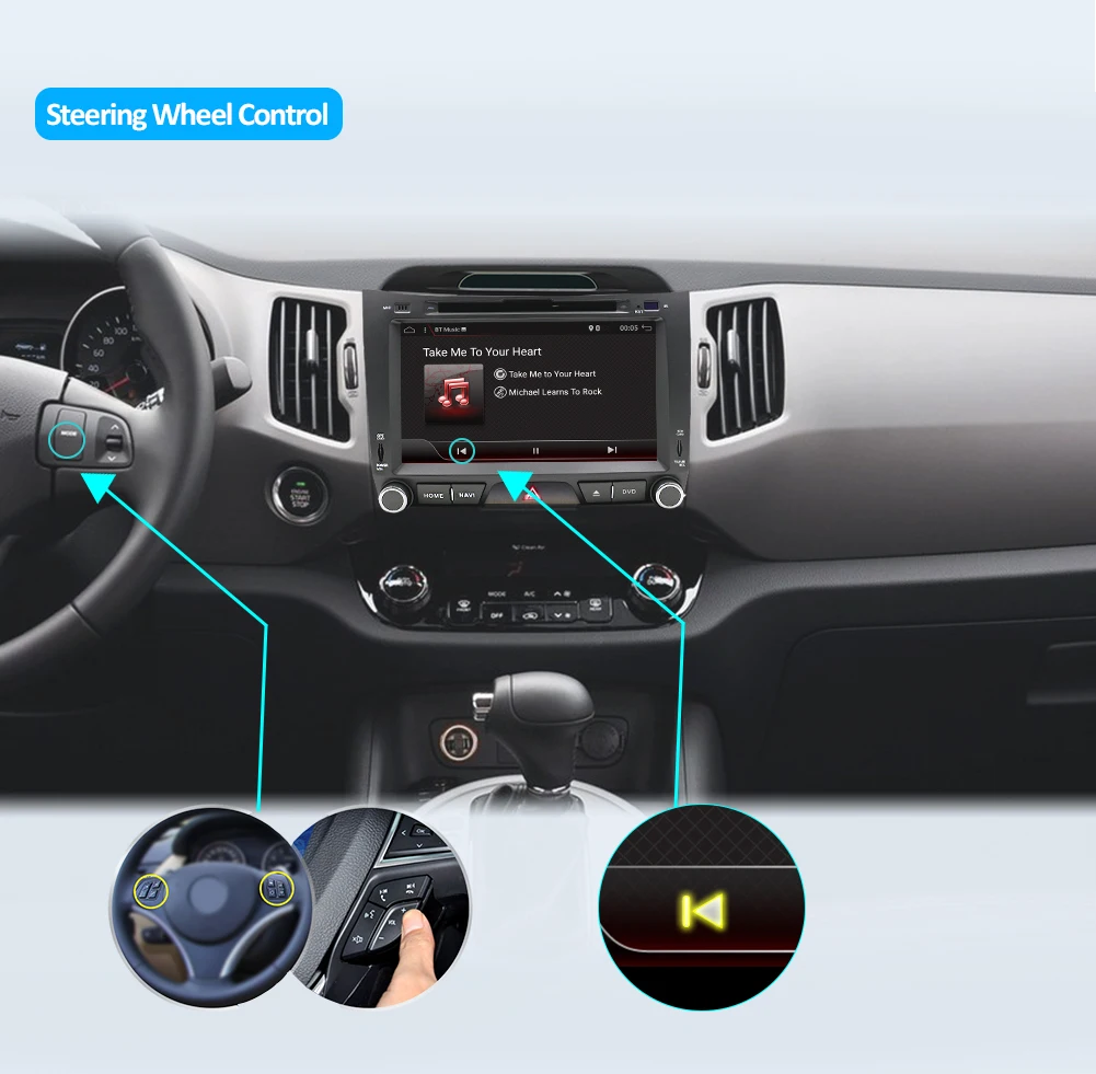 Bosion 2 din Android 9,0 Автомагнитола для KIA sportage 2011 2012 2013 автомобильный ПК головное устройство с gps навигацией стерео wifi