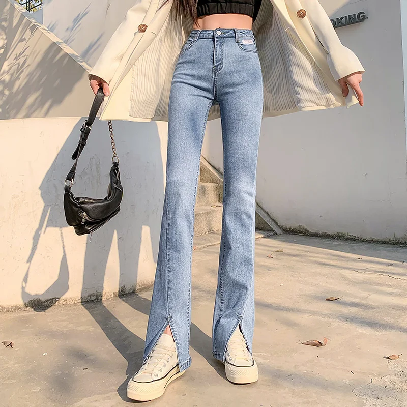 Черные джинсы для женщин 2021 весенняя одежда в Корейском стиле новинка облегающие