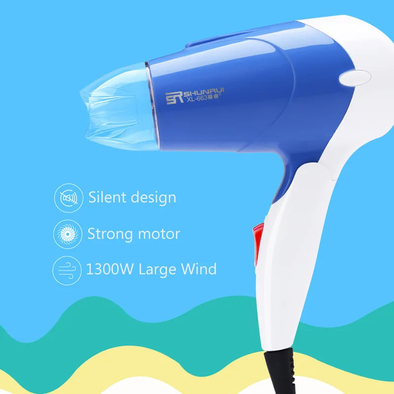 1300 Вт складной портативный фен для волос EU Plug фен ветряной низкий уровень шума фен для волос для дома на открытом воздухе путешествия фен D35