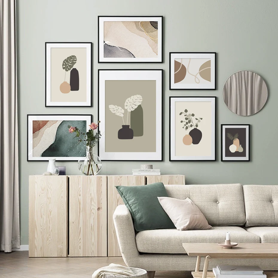 

Modern Nature Color Plants Abstract Marble Wall Art Interior Decor Canvas Painting Poster Print Pictures for Living Room Home