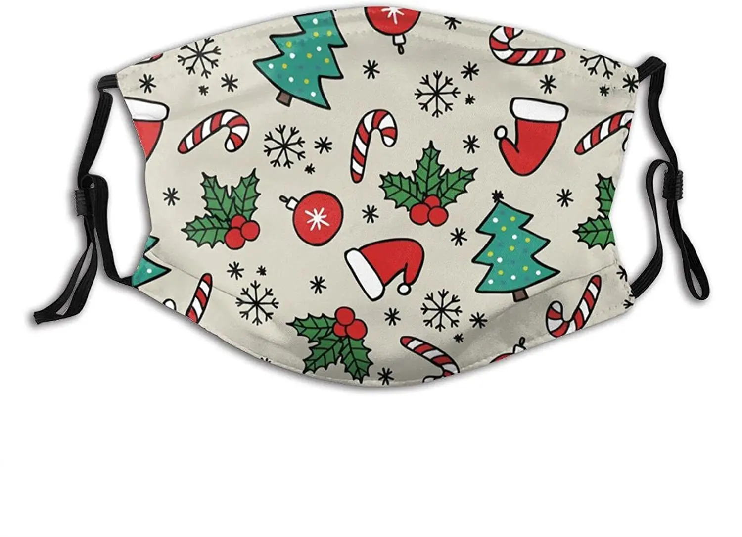 

1 шт. маска для лица, мужские чехлы с рождественским принтом Санта-Клауса, маски, маска для Хэллоуина, Рождественская маска