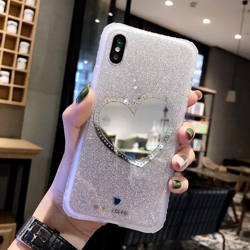 

Luxury Shockproof Mirror Case Glitter Soft Silicone XR XS MAX X Cases TPU for Iphone 8 7 6 6S Iphone8 Plus Cover Fitted Case